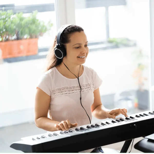 Jolie provides all equipment, books, and other resources you need to get started learning piano.